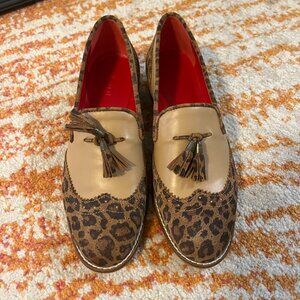 leopard print women's custom shoes size 8.5